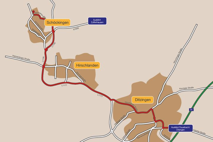 route discription to Hinz GmbH in Ditzingen-Schöckingen