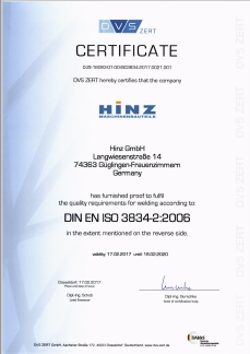 Certificate DIN384 Plant 2